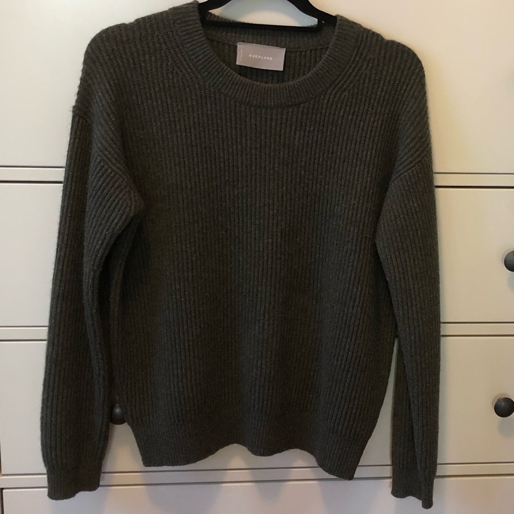 Everlane The Cashmere Rib Round Crew Sweater
